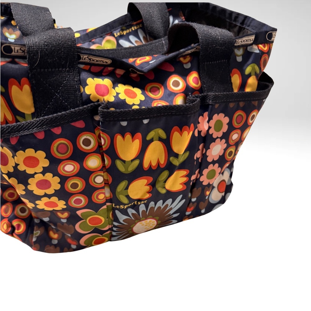 LeSportsac Black Floral Tote Bag